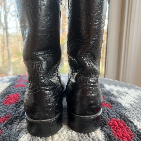 Lucchese Women size 6B Ostrich & Leather Black GUC - Picture 8 of 8